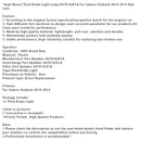 2010–2014 Subaru Outback High Mount Dritte Bremsleuchte Lampe 84701AJ01A rot