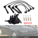 2004-2007 Für Kia Spectra L4 2.0L 1 Zündspule + 4 Zündkerzen + Zündkabel-Set IC539 UF-419