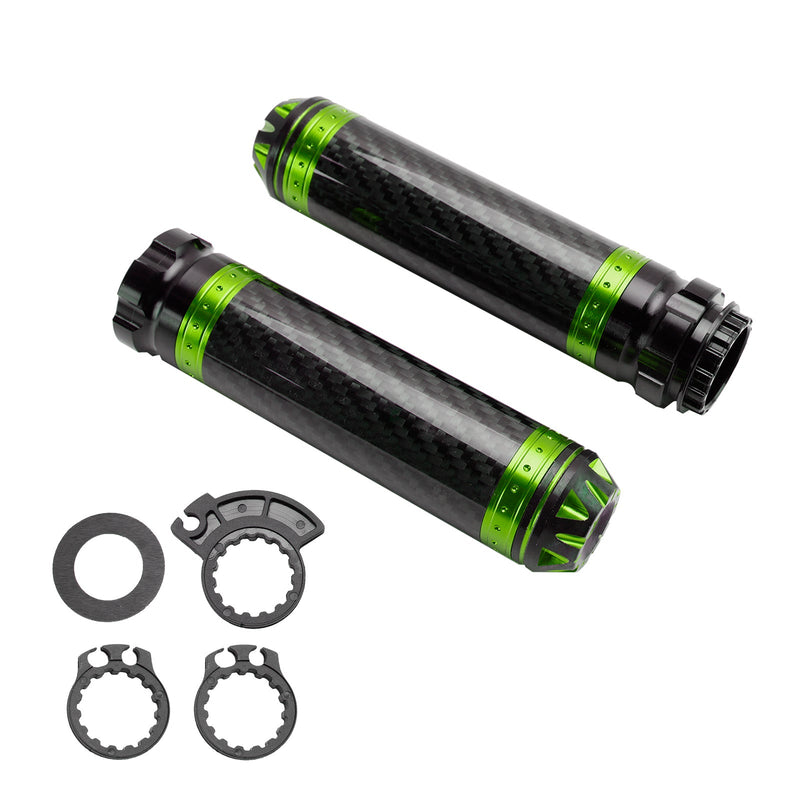 7/8 ""/22Mm Motorrad Lenker Handgriffe Carbon Universal Grün Für Motorrad Silber