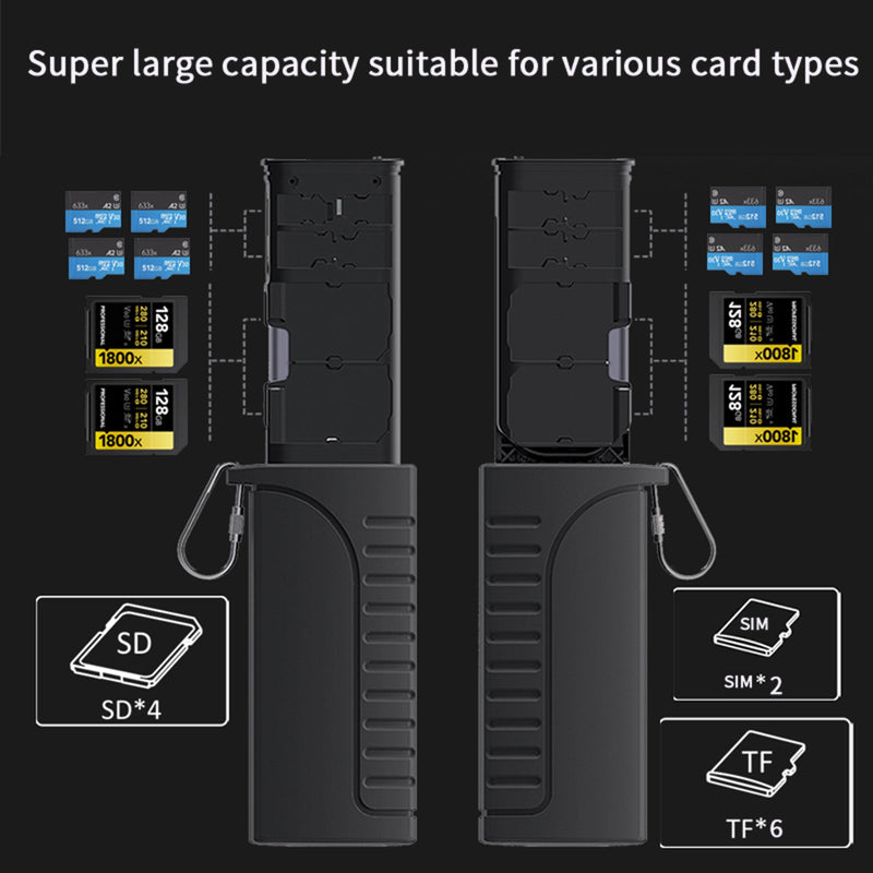 2 in 1 High-Speed Reader Flash Karte Box Foto Übertragung Lagerung Wasserdicht