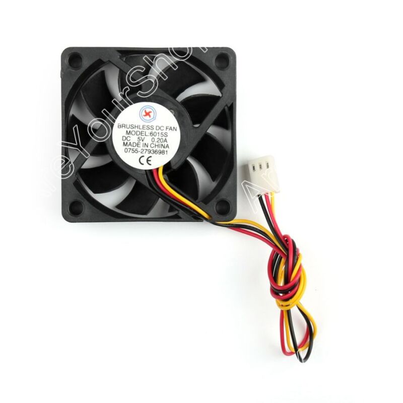 6015s Cooling Fan 60x60x15mm DC 5V CPU Pin Computer Fan 0.2A 3 Brushless