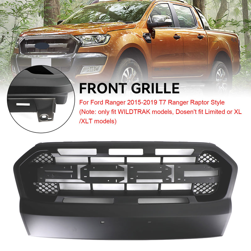 Grill przedniego zderzaka w stylu Ranger Raptor do Forda Rangera 2015-2019 T7 Matt Black