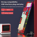 Kabelgebundene mechanische Gaming-Tastatur mit 104 Tasten, linearen Schaltern, blauen Schaltern und RGB-Beleuchtung