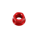 Pakke med 6 aluminium bakhjulsflensmuttere M10x1,5mm rød for motorsykkel