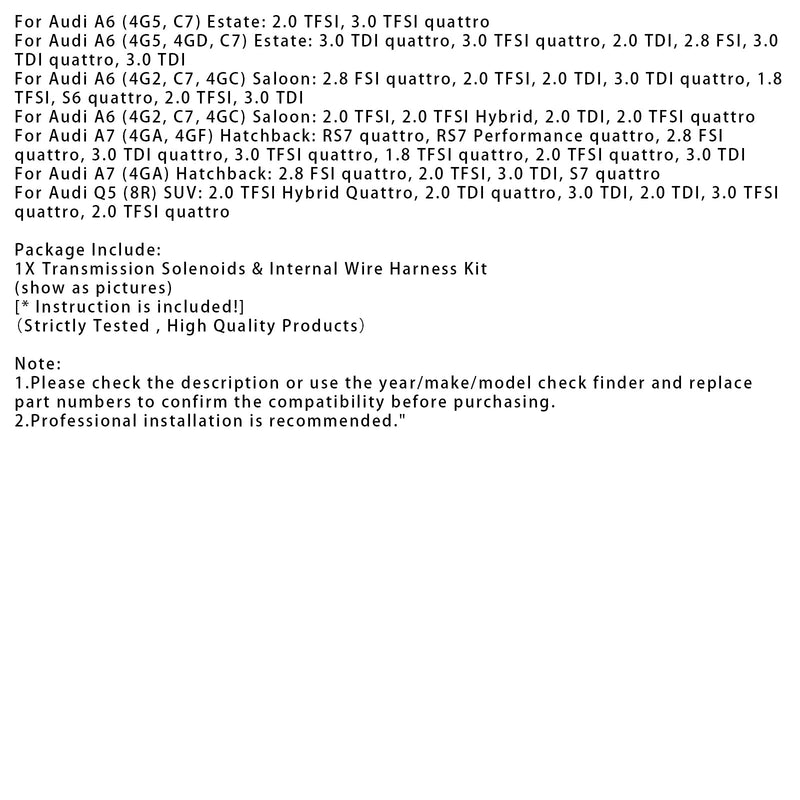 2008-onwards AUDI Q5 7 SP F/AWD L4 2.0L V6 3.0L 3.2L 0B5 Mechatronics Repair Board Transmission Harness Kit