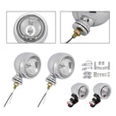 Motorcycle Beam Headlight Fog Lamp Custom Chrome