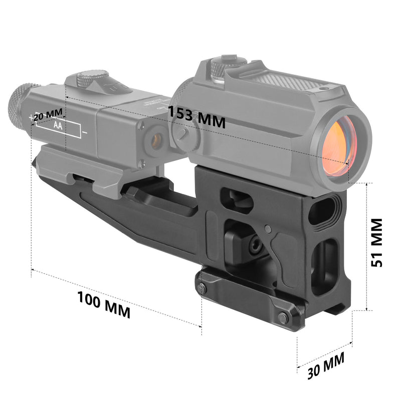 Fast Red Dot Riser Mount Passend für 20mm Picatinny-Schiene