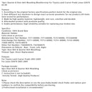 2003–2009 Toyota Lexus GX470 6 Stück Viertel &amp; Tür Gürtel Moulding Dichtungsstreifen