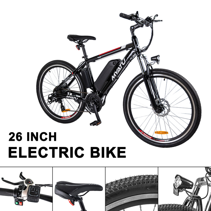 26" 36V 12,5AH 250W 21-växlad mountainbike elcykel aluminium