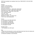 2006–2009 Volkswagen GTI 2 Stück Frontscheinwerfer Linse Scheinwerfer Klar Abdeckung 1K6941005S