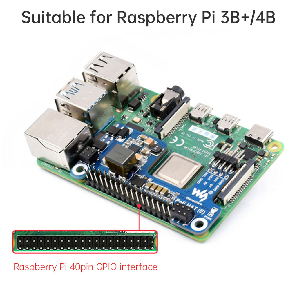 Straspberry Raspberry Pi 4B/3B+ Ethernet-Stromversorgungs-Erweiterungskarte PoE-St