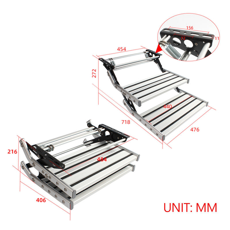 Autocaravana plegable Manual de aluminio, doble extracción, desplegable, escalón, RV, Campervan