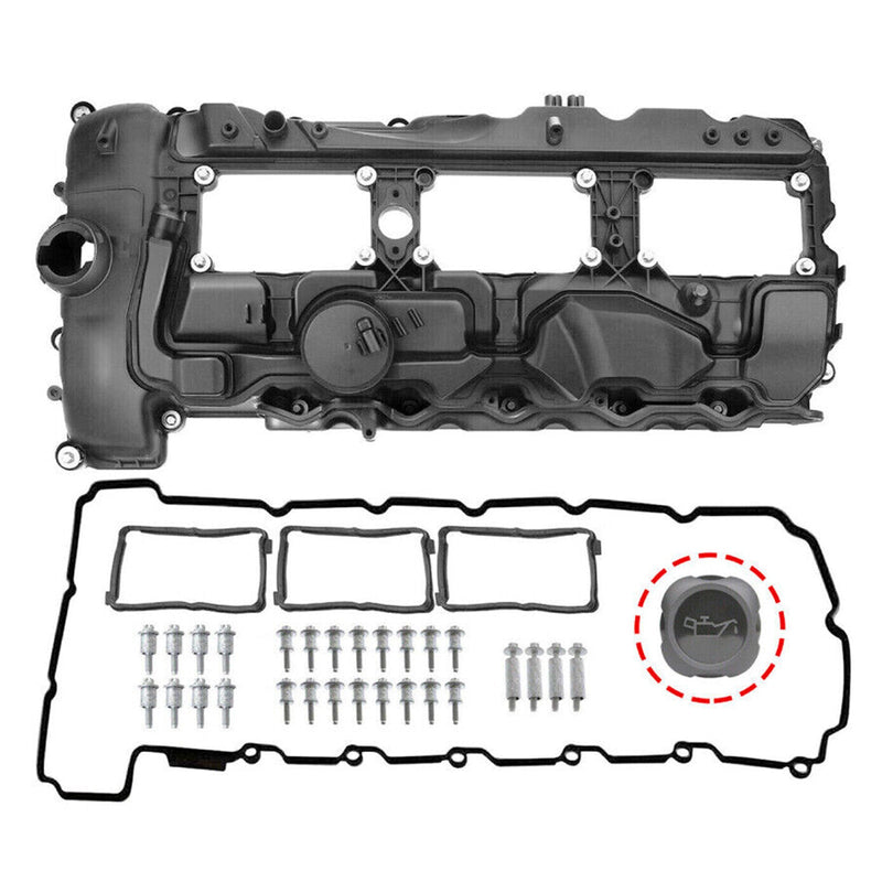 2011-2015 BMW 335i xDrive N55B30 Pokrywa zaworów silnika z uszczelką + nasadką 11127570292