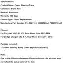 2011-2015 Charger 300 RWD Elektrische hydraulische Servolenkung Assist Motorpumpe