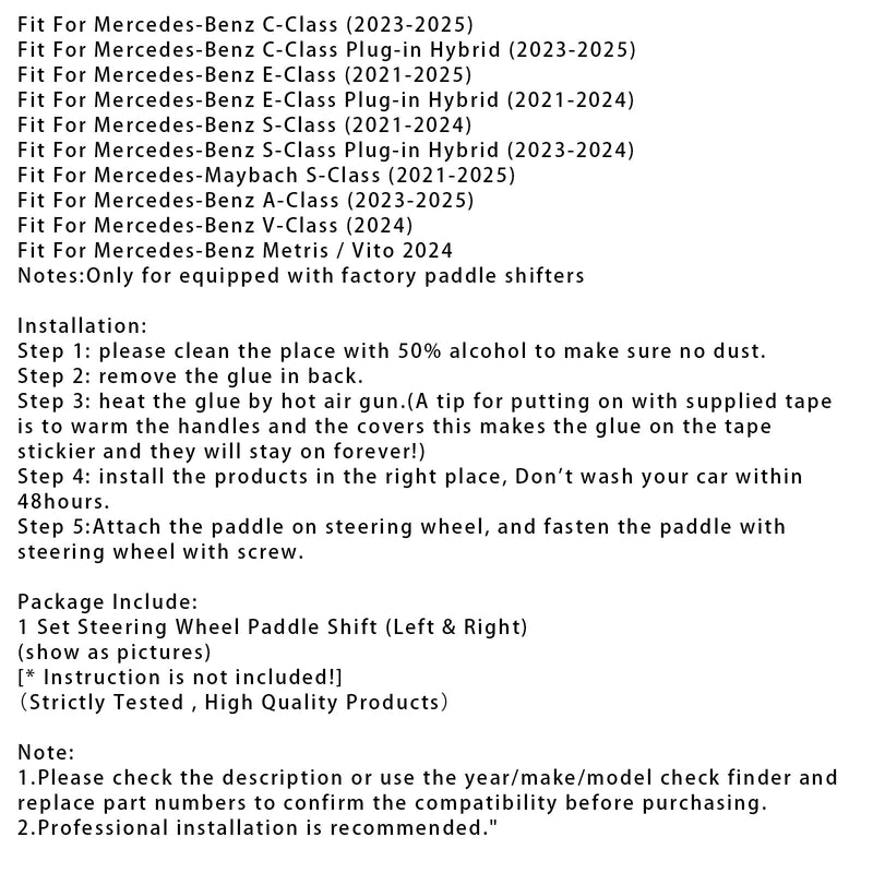 Steering Wheel Paddle Shifter Extension For Benz A C GLE 2022up Aluminium