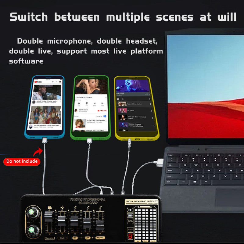 V10 Soundkarte Live Soundkarte Handy Karaoke Computer Live Broadcast Tik Tok Ausrüstung