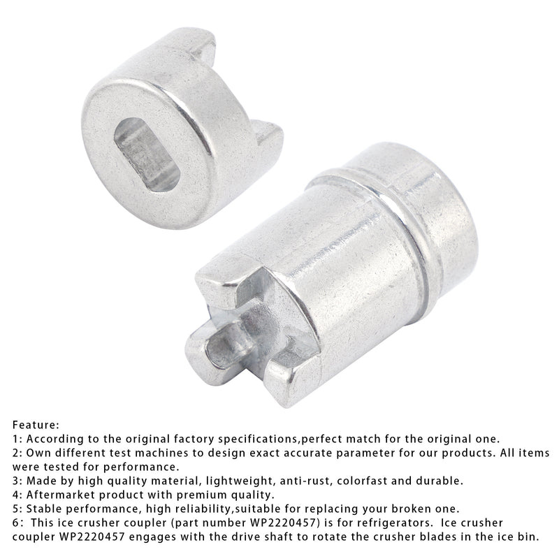 WP2220457 Kühlschrank-Eiszerkleinerer-Koppler + WP2220458 Kupplung