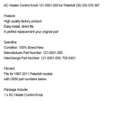 1987-2011 Peterbilt 330 335 379 387 AC-Heizungsreglerknopf 121-0001-000