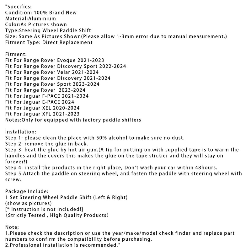 Steering Wheel Paddle Shifter Extension Fit For Range Rover Jaguar Aluminium