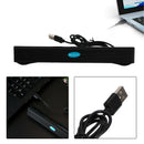 100Hz kablede USB-computerhøjttalere Stereo Soundbar til pc og bærbar, sort