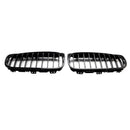 Grade de radiador preta brilhante, grade de barra dupla de rim para BMW Série 2 F45 F46 2015-18