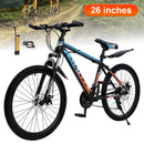 26" Speichenrad 24-Gang Mountainbike Erwachsenenrad MTB mit Schutzblech Blau+Orang