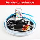Ultra Thin Car LED Headlight Daytime Running Iridescent Light Eyebrow Strip With Remote control 60cm