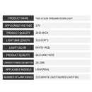 Car Door Decoration Light Strips Warning Flashing Red White Lamp 1.2m