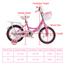 Bicicletta da princess för barn där 18" med rotell och rosa ost