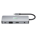 11 v 1 TYPE-C až RJ45 Gigabit USB 3.0 HDMI VGA Audio USB-C Data SD/TF PD100W