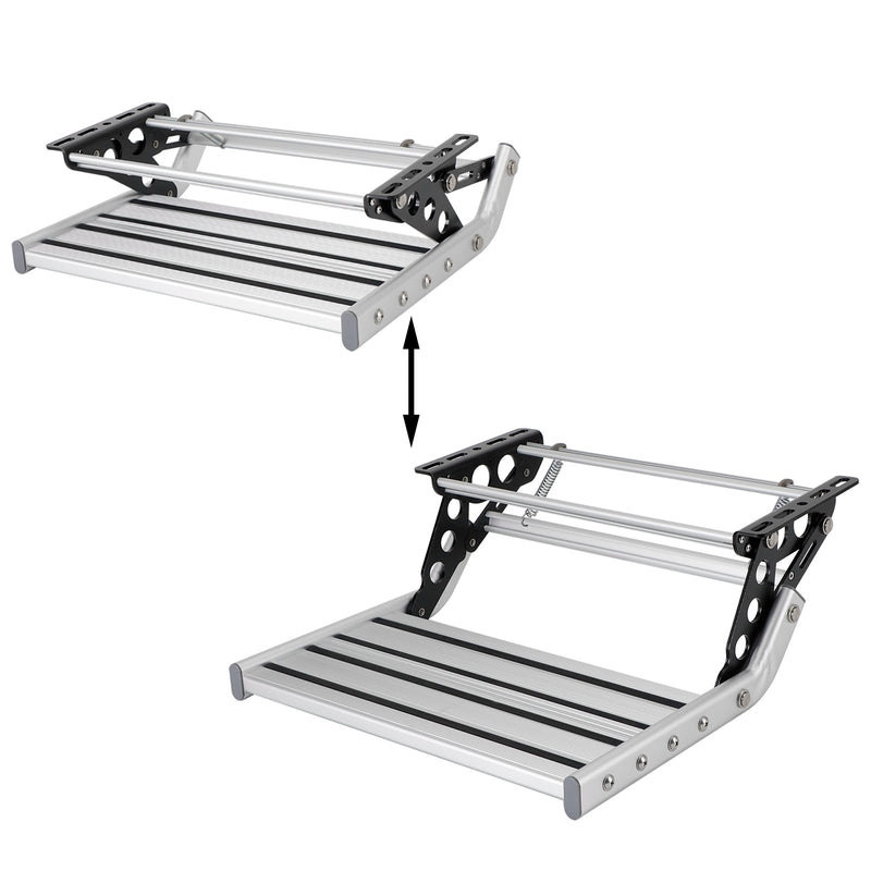 Peldaño plegable de aluminio para autocaravanas y caravanas Extensible.