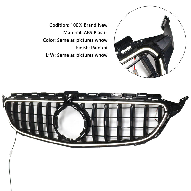 2015-2021 Mercedes W205 C250 C300 LED-etusäleikköllä, musta