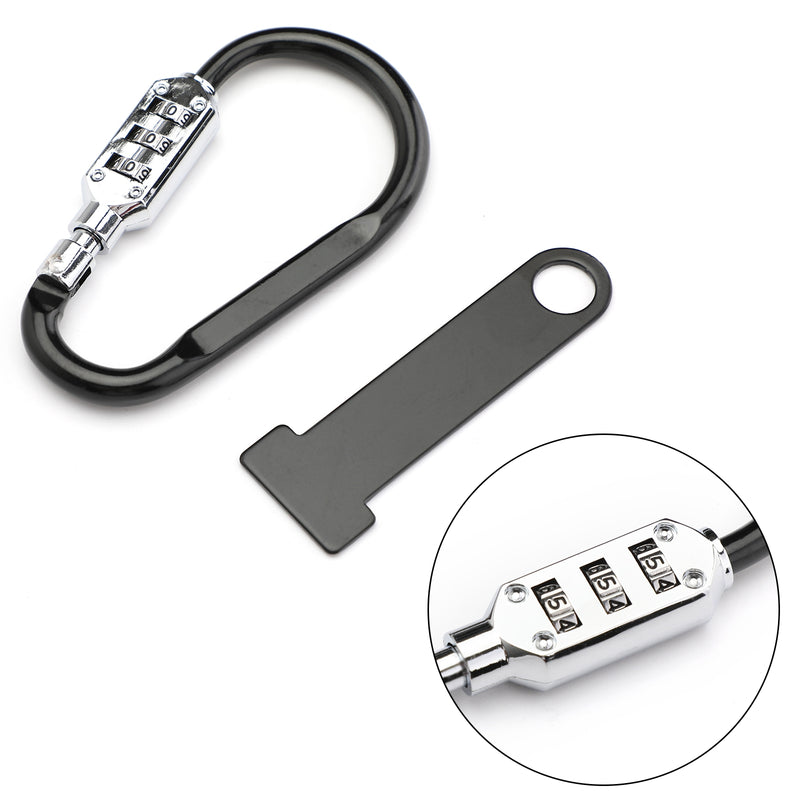 Hjälmlås T-stång passar upp till 1 1/2 tums styre motorcykel cykel skoter krom