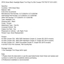 Mini Cooper F55 de 2014: Mini Fließheck Cooper S, Cooper SD, anillo ornamental de 2 partes para el panel de faros en negro de alto brillo