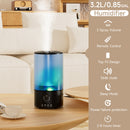 Luftbefeuchter für das Schlafzimmer, 3,2-Liter-Kaltnebel-Luftbefeuchter für Zuhause, Pflanzen und Babyzimmer, leiser Ultraschall-Luftbefeuchter mit 360°-Düse und farbigem Farbverlauf-Licht, automatische Abschaltung