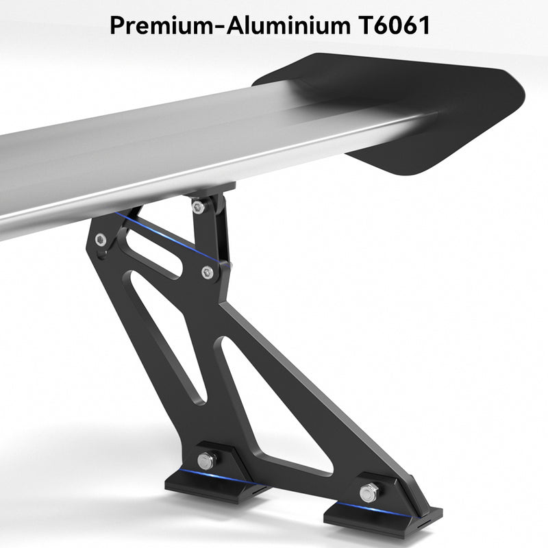 Alerón trasero universal de aluminio para sedán GT, color plateado