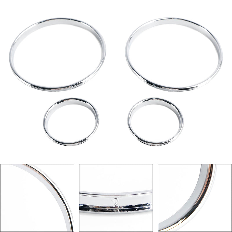 1999-2006 BMW E53 X5 Silver Dashboard Trim Rings Velocímetro Painel de instrumentos 500-125