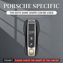 Schwarze Autoschlüsselhülle aus Aluminiumlegierung mit TPU-Technologie und Schnalle für Porsche Cayenne 911