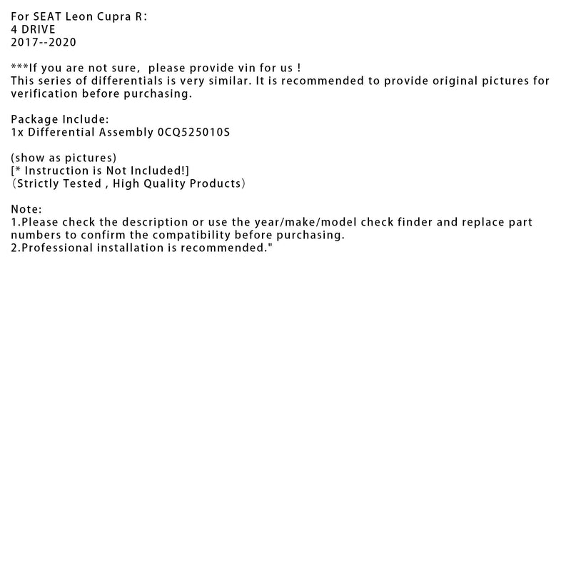 2017–2021 SKDOA Kodiaq 4 Motion Hinterachsdifferentialbaugruppe 0CQ525010S