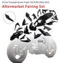 2020-2022 Street Triple 765 R/RS Carenagem sem pintura moldada por injeção
