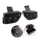 Universell sadelväska sida förvaringssvåse pu bagage svart 80L för motorcykel