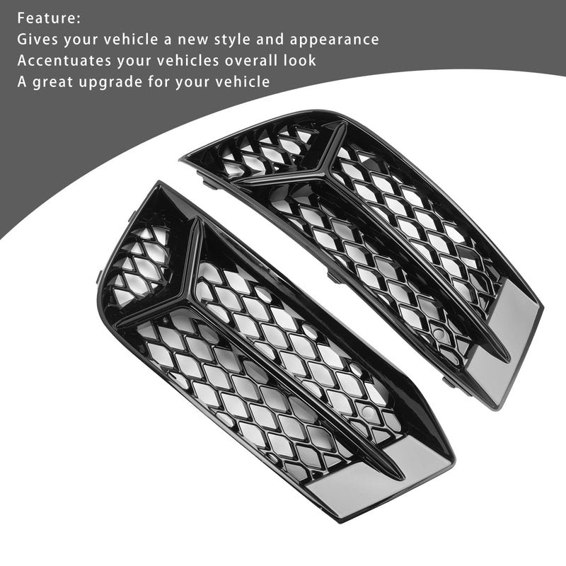 2017-2020 Audi A3 foran støtfanger Grill Tåkelys Deksel Lampe Ramme Trim Fit