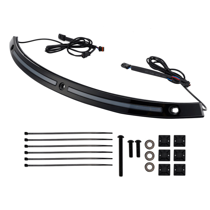 2014+Touring Electra Glide Street Glide Ultra Limited LED Lauf Blinker Licht Windschutzscheibe Trim