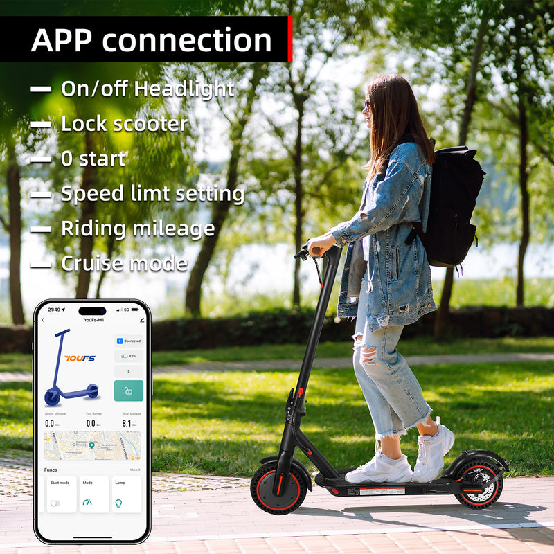 Scooter elétrica dobrável de 8,5" com aplicativo, 350 W, alcance de 35 km, deslocamento urbano de 25 km/h