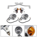 Motorcycle Beam Headlight Fog Lamp Custom Chrome