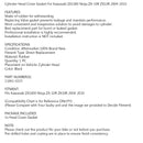 Ventildekselpakning for Kawasaki ZX1000 Ninja ZX-10R ZX10R 2004-2010 11061-0223