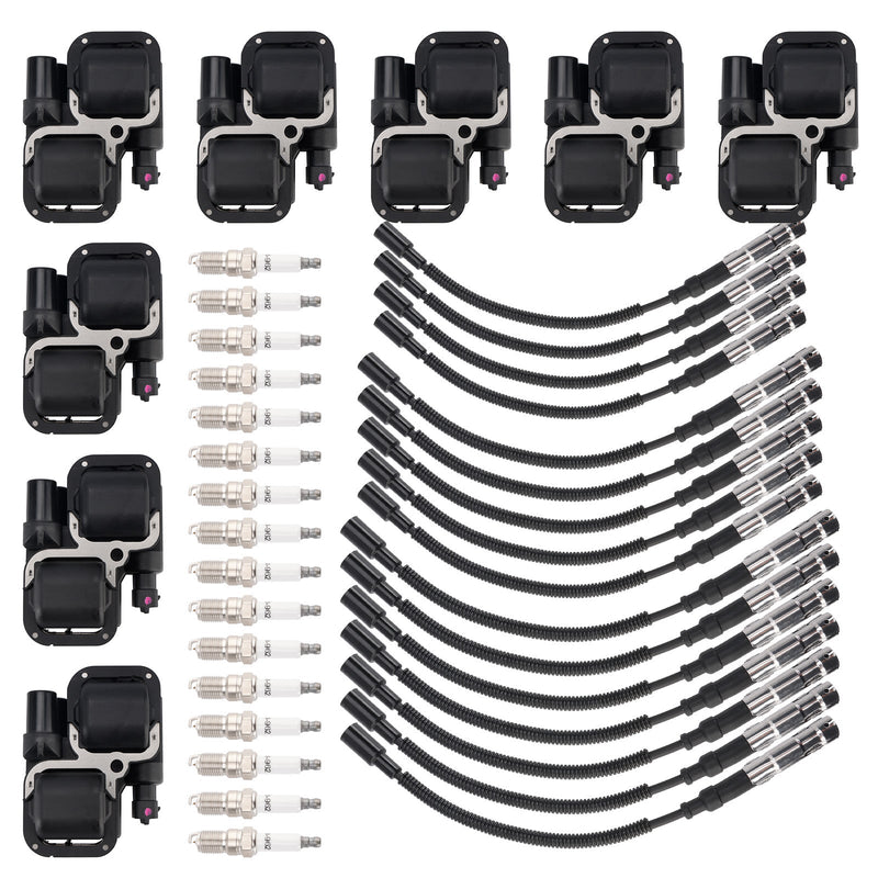 2003-2005 Mercedes Benz ML350 8x Ignition Coil+16x Spark plug +16x Wire Set UF359 0001587303