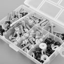 158 kusů - stříbrná hliníková sada šroubů M5/M6