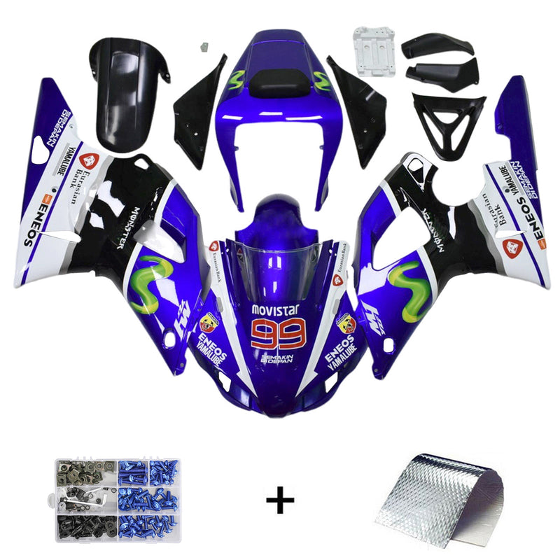 1998-1999 Yamaha YZF-R1 injeksjonskinnesett kroppsplast ABS