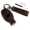 Benz GLC GLK CLS GLA CLA AMG Legierung Aluminium TPU Autoschlüssel Braun Hülle Cover